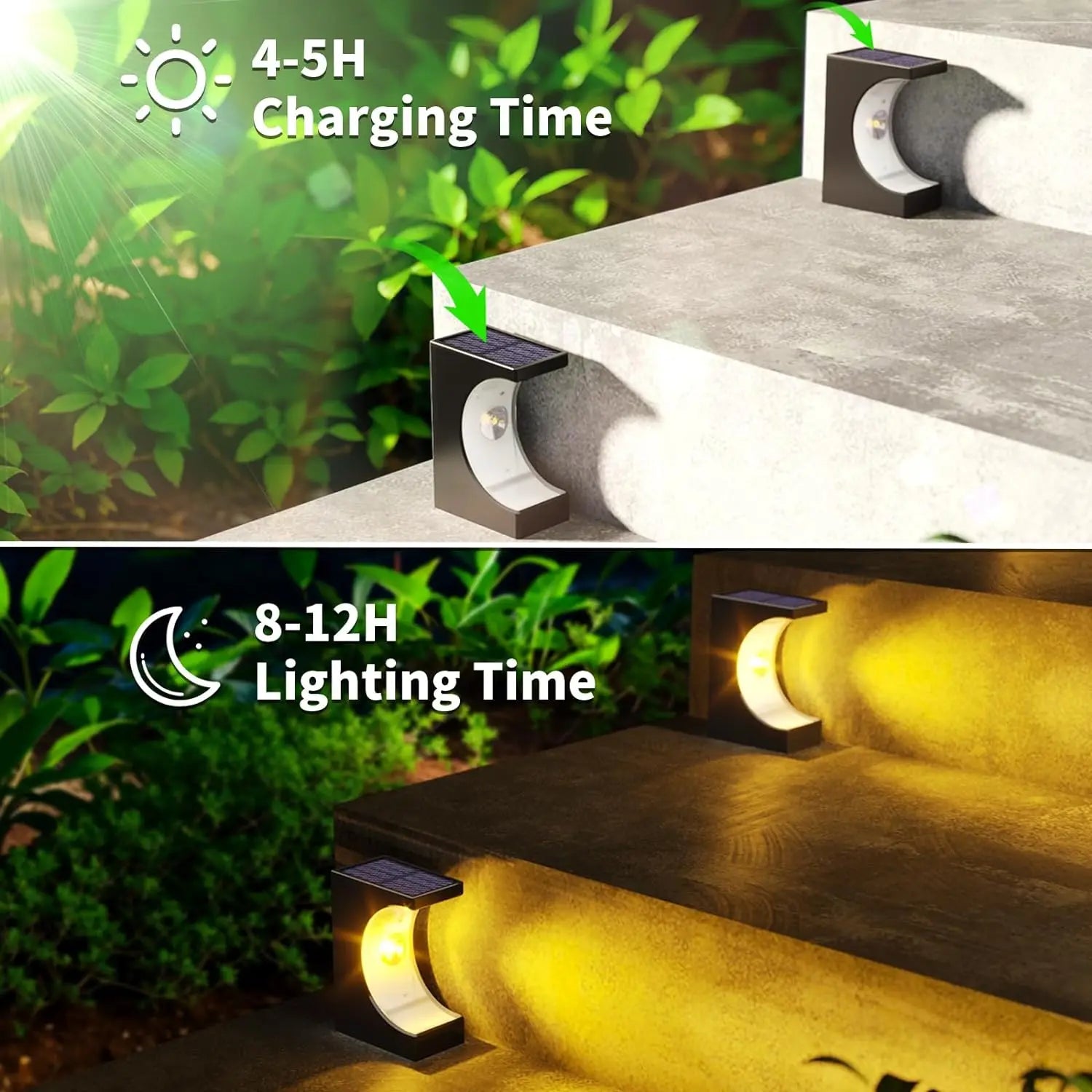 LED Solar Step Lamp Path Stair Outdoor Garden Lights Waterproof Balcony Light Decoration for Front Door Patio Stair Fence Light