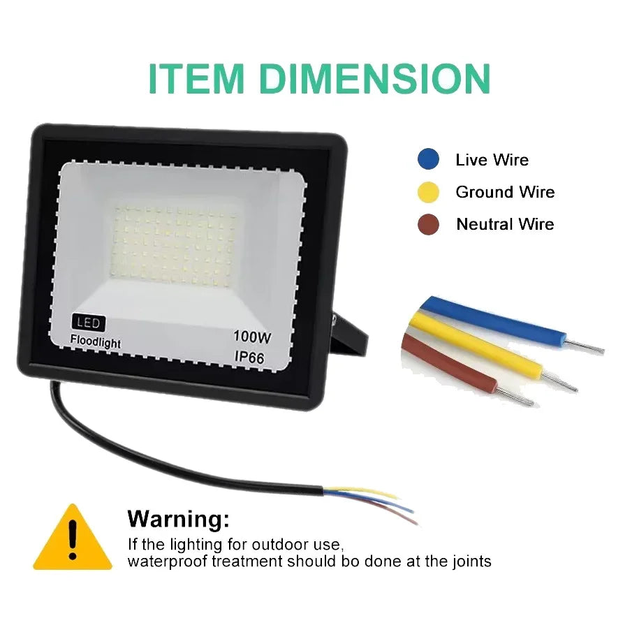 Outdoor IP66 Waterproof Path Light Spotlight LED Floodlight AC220V 10W 20W 30W 50W 100W Outdoor Garden Porch Courtyard Lamp