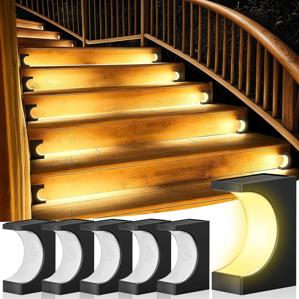 LED Solar Step Lamp Path Stair Outdoor Garden Lights Waterproof Balcony Light Decoration for Front Door Patio Stair Fence Light