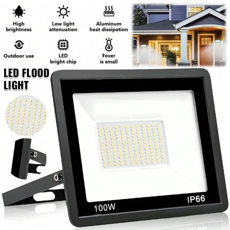 Outdoor IP66 Waterproof Path Light Spotlight LED Floodlight AC220V 10W 20W 30W 50W 100W Outdoor Garden Porch Courtyard Lamp